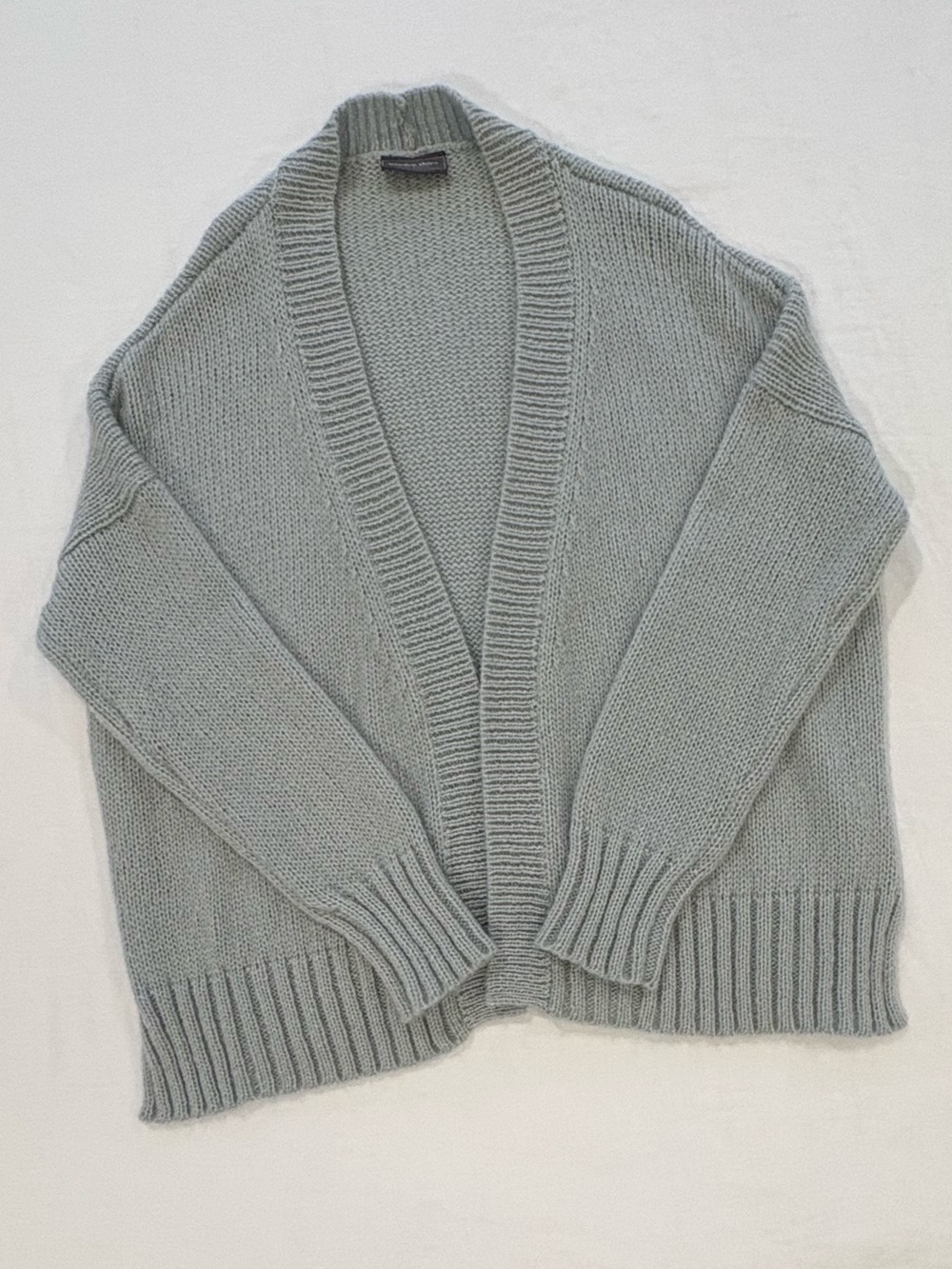 Wooden Ships Light Blue-Gray Open-Front Knit Cardigan NWOT